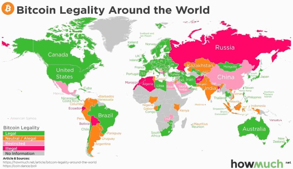 Bitcoins Legal Around the Wrorld