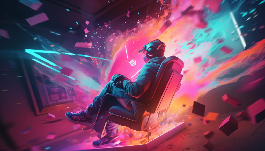 man-neon-suit-sits-chair-with-neon-sign-that-says-word-it PS6 Release Date