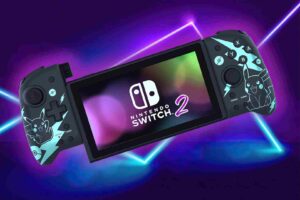 Nintendo Switch 2 handheld mode with OLED screen and new Joy-Con