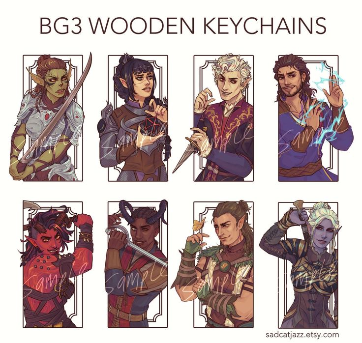 BG3_ Wooden Keychains