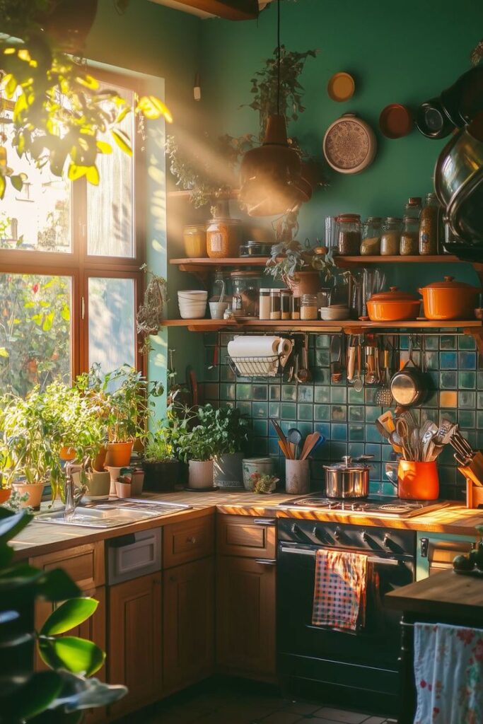 Bright and full of life, this boho-style green…
